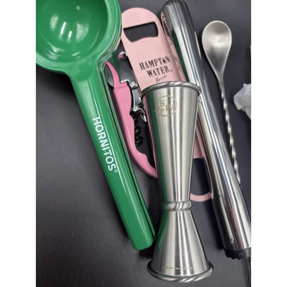 Bar Tool Set Cocktail Bartender Kit 15 Piece Muddler, Jigger, Bar Spoon, Opener